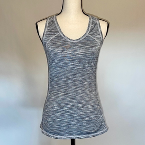 Athleta Grey and‎ White Heathered Racerback Tank Sz XS